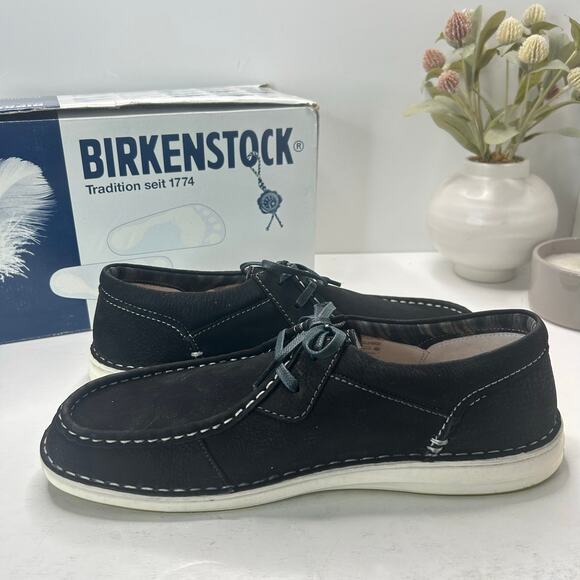 Birkenstock Pasadena Suede Moc Toe Shoe Nubuk Shoe Black Men 13/EU 46 NWB - Picture 6 of 10